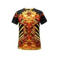 versace t-shirt unisexe graphique haute couture dragon head